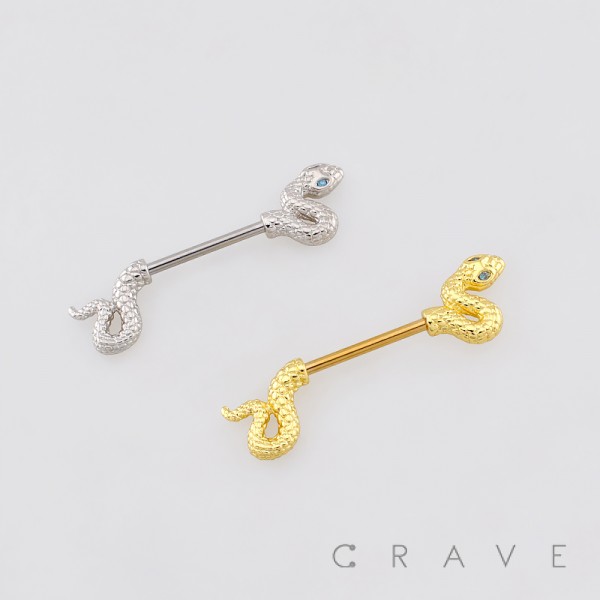 TEXTURE SCALED SNAKE 316L SURGICAL STEEL NIPPLE RING